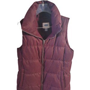 Old Navy Quilted Puffer Vest, M, Burgundy